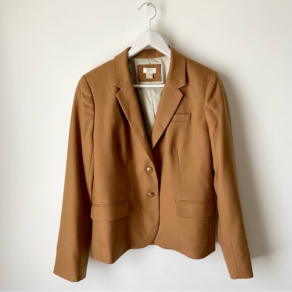 J. Crew Original Schoolboy Camel Wool-Blend Blazer Size 10